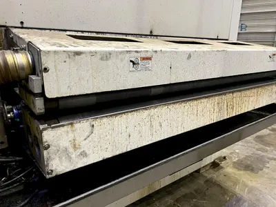 63" MIDWEST AUTOMATION MODEL #N3-6375 3 HEAD WET TYPE BELT DEBURRING GRINDER MACHINE: STOCK 18225