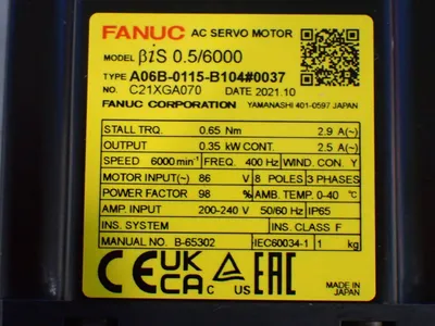 Used FANUC A06B0115B104#0037 Motors (misc) Ohio US | HGR 24 #1056350