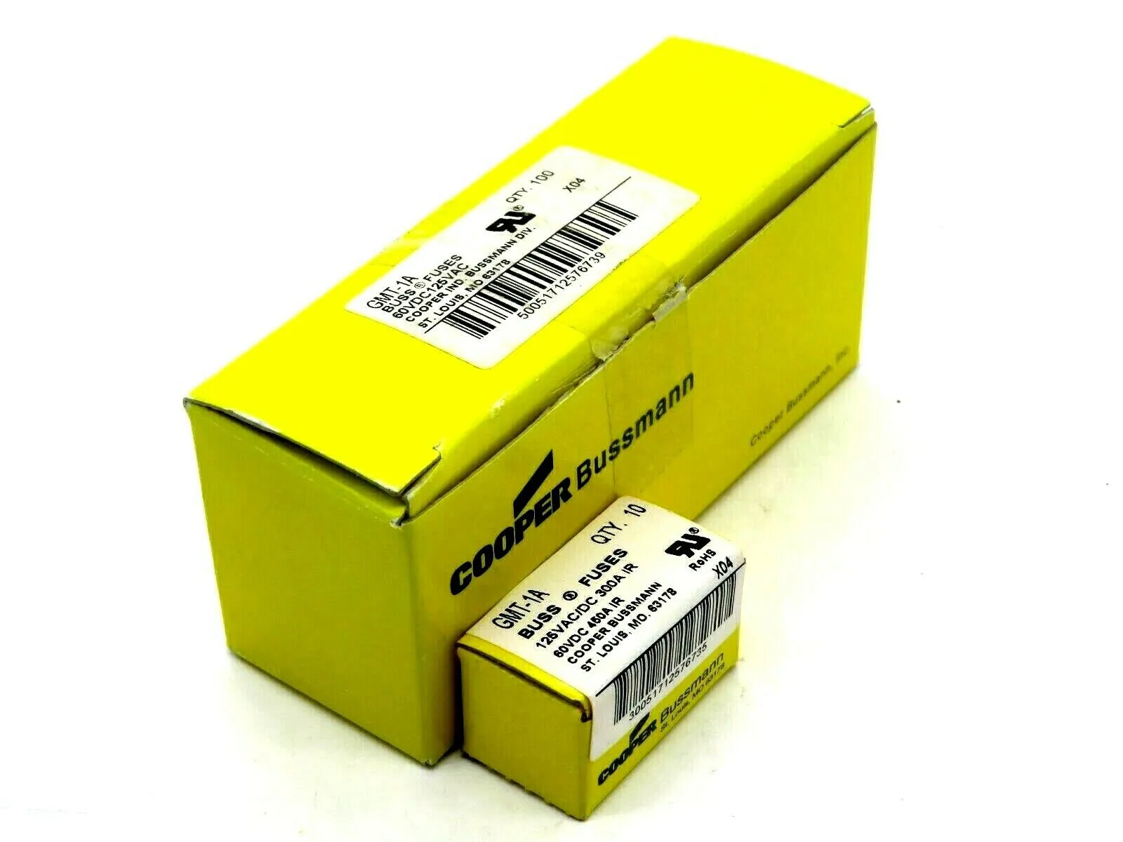 NEW 100 PCS. BUSSMANN GMT-1A FUSES 60VDC 125VAC GMT1A