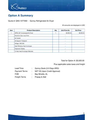 2026 QUINCY QPNC-297 Air Compressor Dryers | Machine Tool Emporium (3)