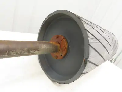 12" Dia x 26"W Conveyor Drive Pulley 1-15/16" Shaft Lagged Roller
