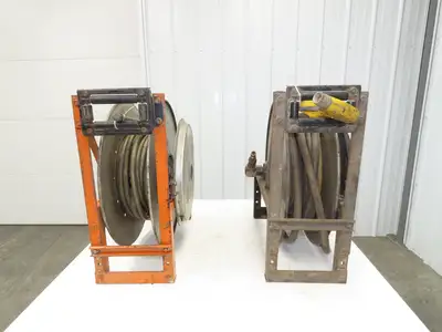 Hannay Reels 818-25-26B TR Retractable Industrial Water Hose Reel 1/2" Lot Of 2