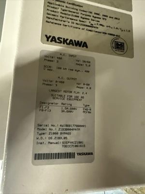 USED Yaskawa Z1B3B004PATM