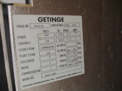 Getinge Allen-Bradley #6612 AR2 Sterilizer Autoclave +Cart+Generator/Amsco/26x26x48"