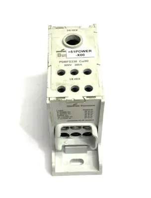 USED COOPER BUSSMANN POWER DISTRIBUTION BLOCK 600V 380A