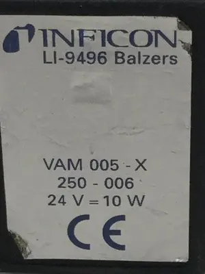 USED INFICON VAM005-X LI-9496 BALZERS