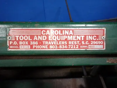 USED CAROLINA TOOL AND EQUIPMENT INC HD10