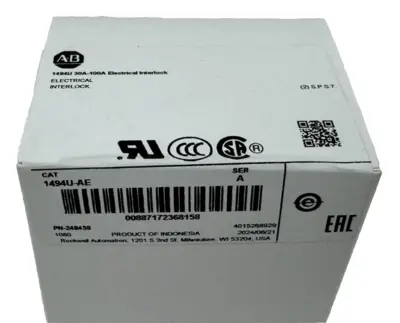 ALLEN BRADLEY 1494U-AE ELECTRICAL INTERLOCK 30A-100A SER. A UNOPENED