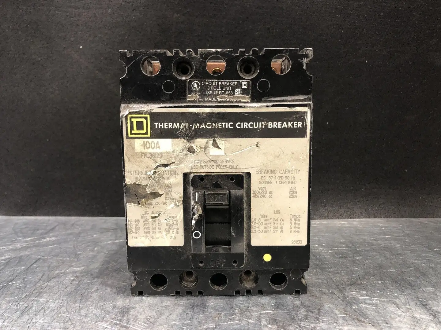 USED SQUARE D FHL36100
