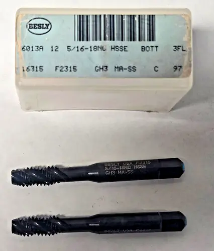 Lot of 2 Besly Tap 5/16 - 18 NC HSSE GH3 Bott 3 FL Brand New USA Made
