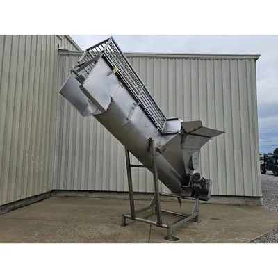 Used FPEC 24" dia. X 12.5' L Incline Sanitary Food Grade Screw Auger Conveyor