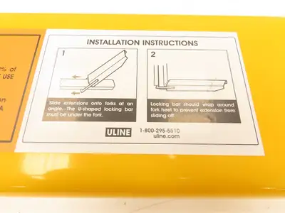 Uline H-1501 Fork Extension Forklift 60" Forks 4" Wide