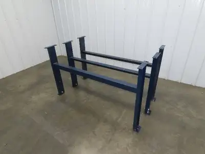 55"W Conveyor Leg Floor Support Heavy Duty Blue 32.75"-36.75"H  Lot of 3