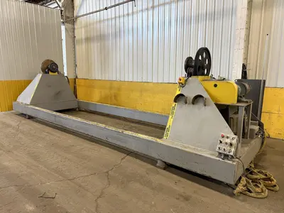 120" SWING X 208" LONG WELDING SYSTEMS HEADSTOCK & TAILSTOCK POWERED WELDING POSITIONER / PIPE ROLLER: YOBRO #23957