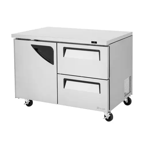 Turbo Air TUR-48SD-D2-N 48 1/4" W Undercounter Refrigerator w/ (2) Sections, (1) Door & (2) Drawers, 115v