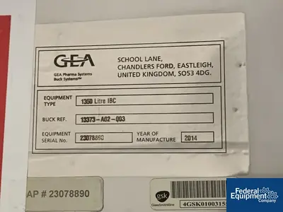 USED GEA 1,350 Liter GEA Buck Systems Tote, model 13373-A02