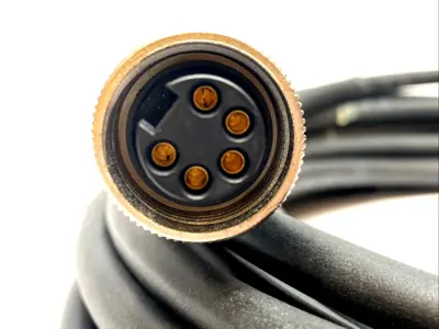 USED WEIDMULLER M12 5-PIN SENSOR CABLE X M PUR - IP67 SHIELDED 24FT