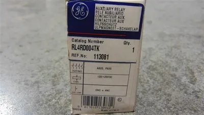General Electric RL4RD004T 20 Amp DC Contactor 120-125VDC Coil New NIB