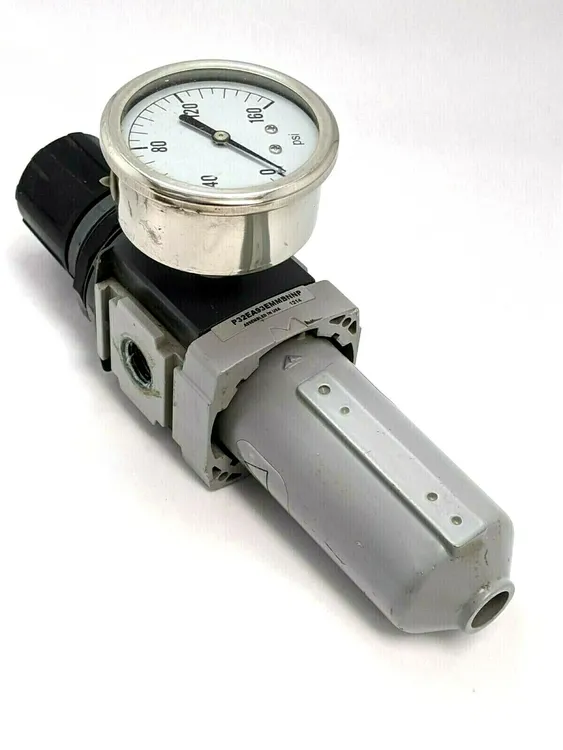 Used PARKER PNEUMATIC FILTER REGULATOR W/ GAUGE Air Pressure Regulators | Maverick Industrial Sales #1115575