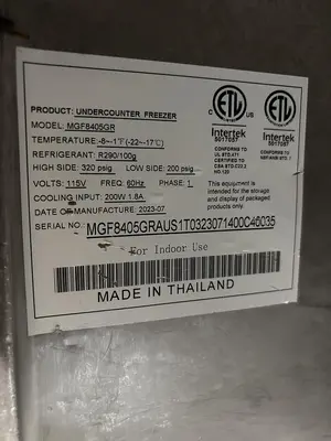 Used 2023 ATOSA MGF8405GR Undercounter Freezers Georgia US | Southeast Equipment Sales #1312000