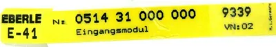 NEW EBERLE 0514-31-000-000 INPUT MODULE E-41 051431000000
