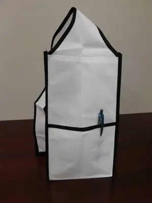 White Over The Shoulder Tote - 14" x 7" x 12"