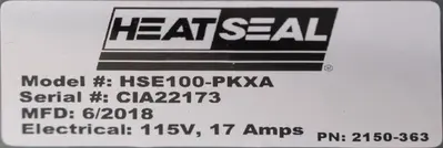 USED HEAT SEAL HSE100-PKXA