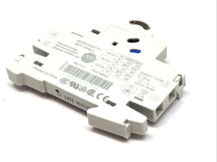 Used ALLEN BRADLEY AUXILIARY CONTACT, RIGHT‑MOUNT MCB ACCESSORY Circuit Breaker Parts | Maverick Industrial Sales #1105609