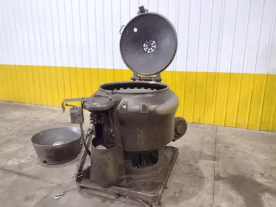 30" BARRETT MODEL #1100E MOTORIZED CHIP SPINNER / WRINGER w/ (2) CHIP PANS: STOCK #23373