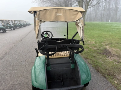 (1) 2017 E-Z-Go golf cart with a Kawasaki gas engine, model 625111G01, includes canopy, ball cover, ...