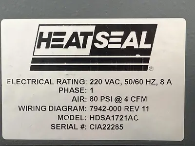 USED HEAT SEAL HDSA1721AC