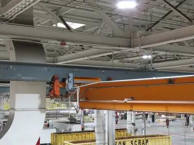 Cleveland Tramrail P&H 2 Ton Single Girder Underhung Bridge Crane 45' 10" Span