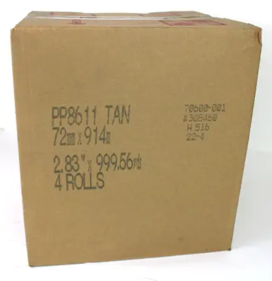 Tan Transparent PP8611 Temper Proof Tape 2.83" x 999.56yds, 4 Rolls