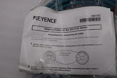 New Keyence OP-87231 ETHERNET CABLE NFPA79 COMPATIBLE M12 MALE 4 PIN STK H649A