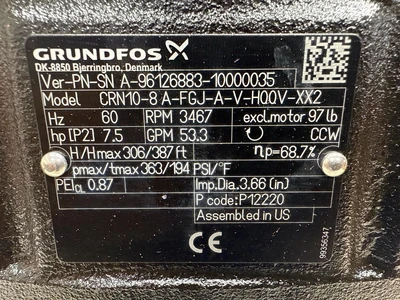New | in-Stock GRUNDFOS CRN10-8 A-FGJ-A-V-HQQV-XX2 Centrifugal Pumps Minnesota US | Fram Fram LLC #1280939
