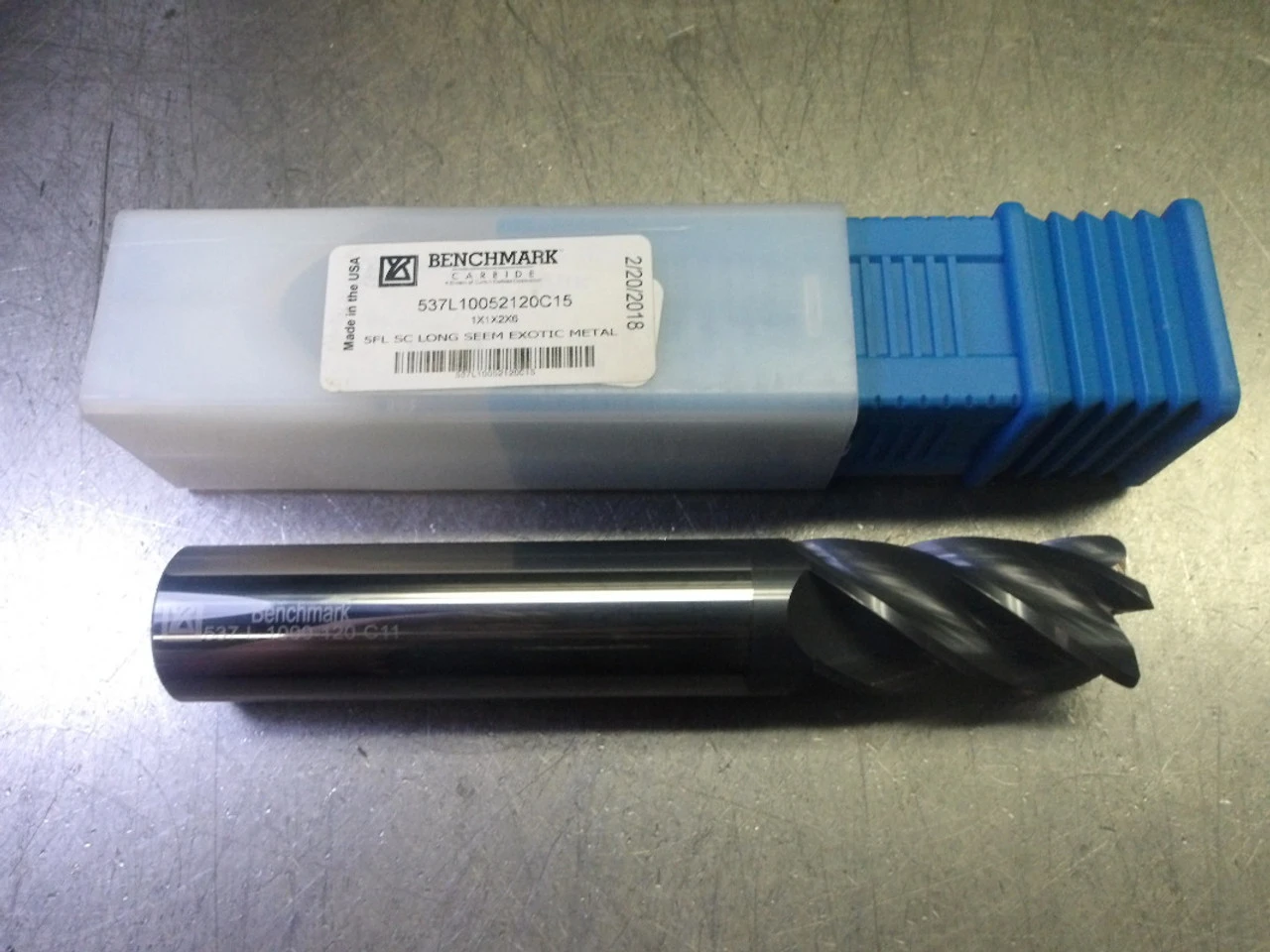 Benchmark 1" 5 Flute Carbide VariHelix Endmill .12" R 537L10052120C15 (LOC3648B)
