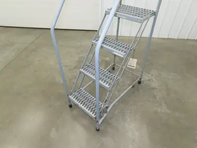 Cotterman 1204R Rolling Ladder Narrow Aisle 4 Step 12" Platform 40" Top Step