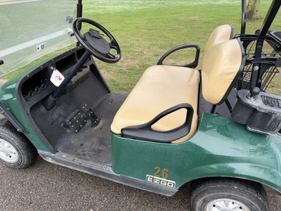 (1) 2015 E-Z-Go golf cart with a Kawasaki gas engine, does not include Club canopy, includes ball wa...