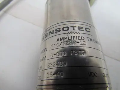 Sensotec 440/7229-12 Amplified Pressure Transducer 0-600 PSIG 15-40VDC