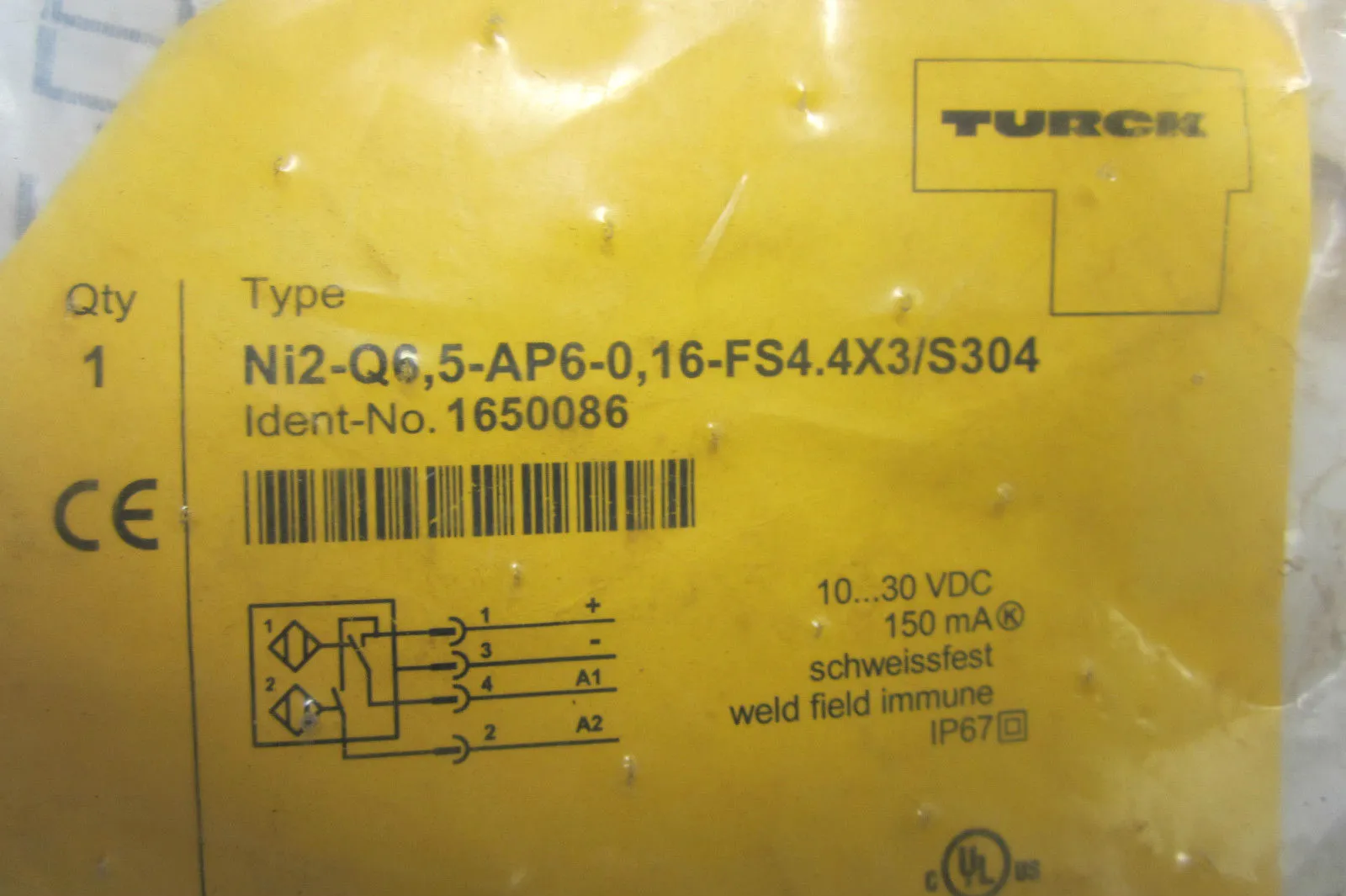 NEW TURCK ELEKTRONIC NI2-Q6.5-AP6-0.16-FS4.4X3/S304 PROXIMITY SWITCH
