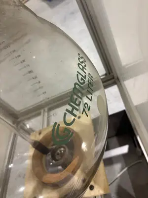USED CHEMGLASS 72 LITER REACTOR FLASK