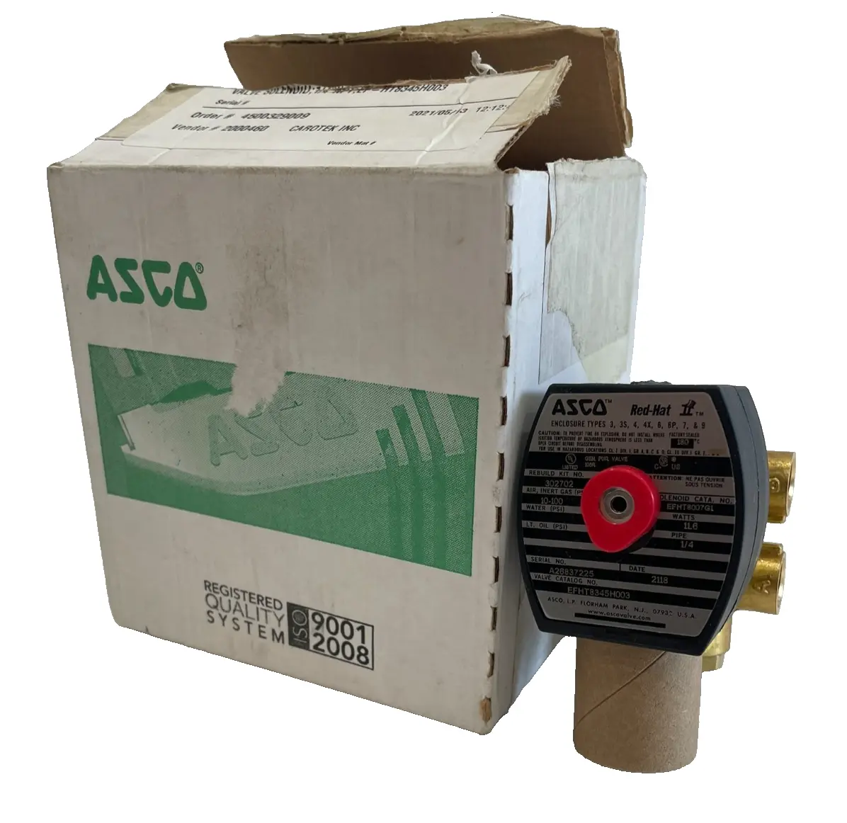 NEW ASCO EFHT8345H003 SOLENOID VALVE 1/4" 24VDC