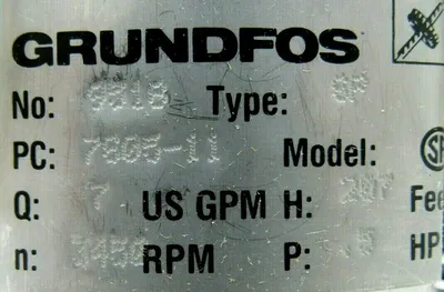 NEW GRUNDFOS 7S05-11 PUMP END ONLY 1/2HP 4" 03010011 7S0511