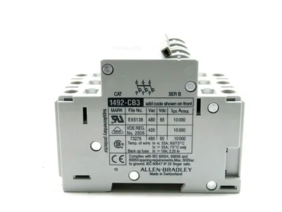 NEW ALLEN BRADLEY 1492-CB3G070 CIRCUIT BREAKER SERIES B 1492CB3G070