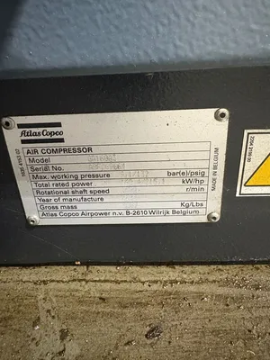 Used ATLAS COPCO GA160A3 Air Compressors (Misc) South Carolina US | ESS Industrial Equipment Sales #1352849