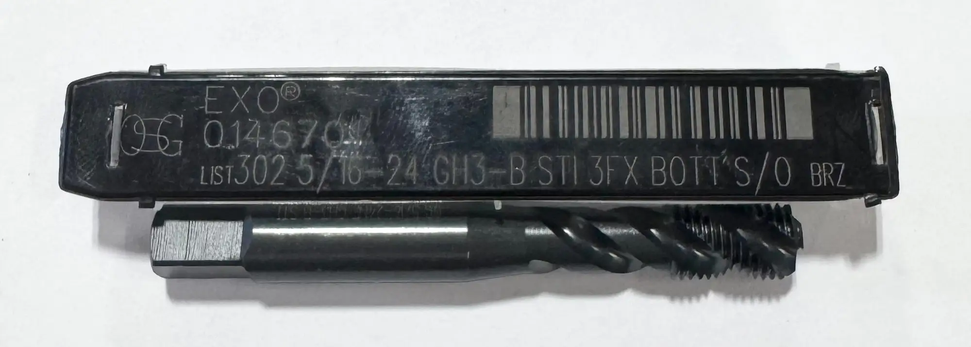 OSG 5/16"-24 HSS-V Spiral Flute STI Tap 3 Flute GH3 Bottoming Tap