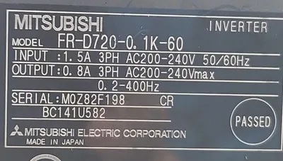 MITSUBISHI FR-D720-0.1K-60 Inverter. Loc1B-20