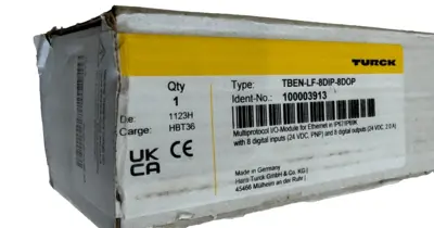 NEW TURCK TBEN-LF-8DIP-8DOP MULTIPROTOCOL ETHERNET I/O MODULE 100003913