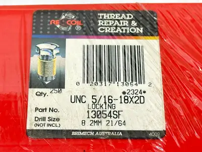 13054SF | ReCoil  Tanged Screw-Locking Coil Insert 5/16-18 UNC, 2D/0.624" QTY 250 - New