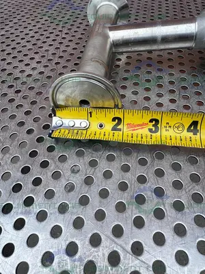 USED GEMU 554/25/D55 PNEUMATIC 3-WAY ANGLE SEAT GLOBE VALVE W/ 1" SANITARY FITTING